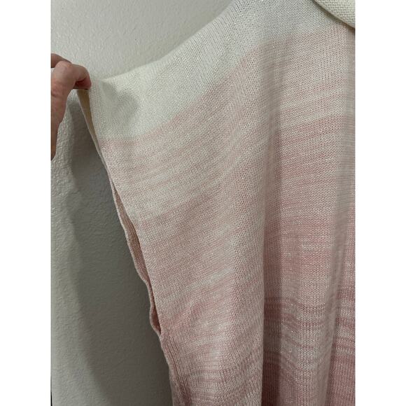 Chico's Ombre Cowl Neck Silver Shimmer Poncho Sweater Size S/M - Picture 3 of 6